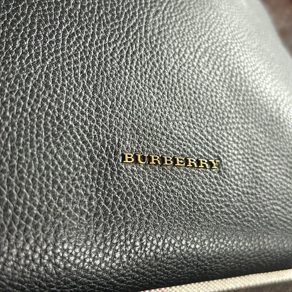 Burberry Aabbeydale check plaid leather unisex backpack